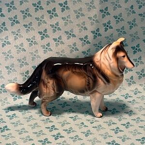 Figurine Lassie Collie Dog Porcelain Céramique Vintage